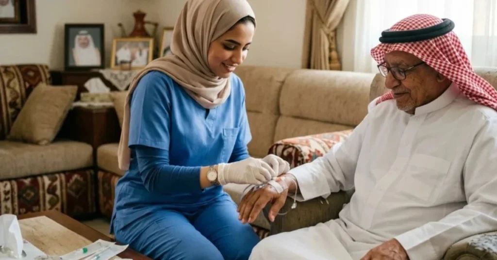 تمريض منزلي لكبار السن بالرياض